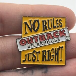 Outback Steakhouse No Rules Just Right Lapel Hat Pin